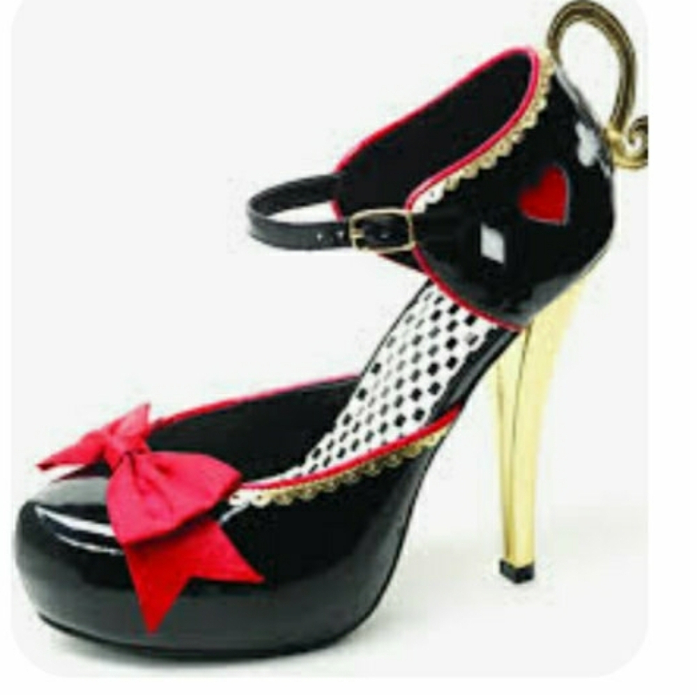 NIB Women's Size 8, Black & Red, Leg Avenue 5023 Teacup Stiletto Heels